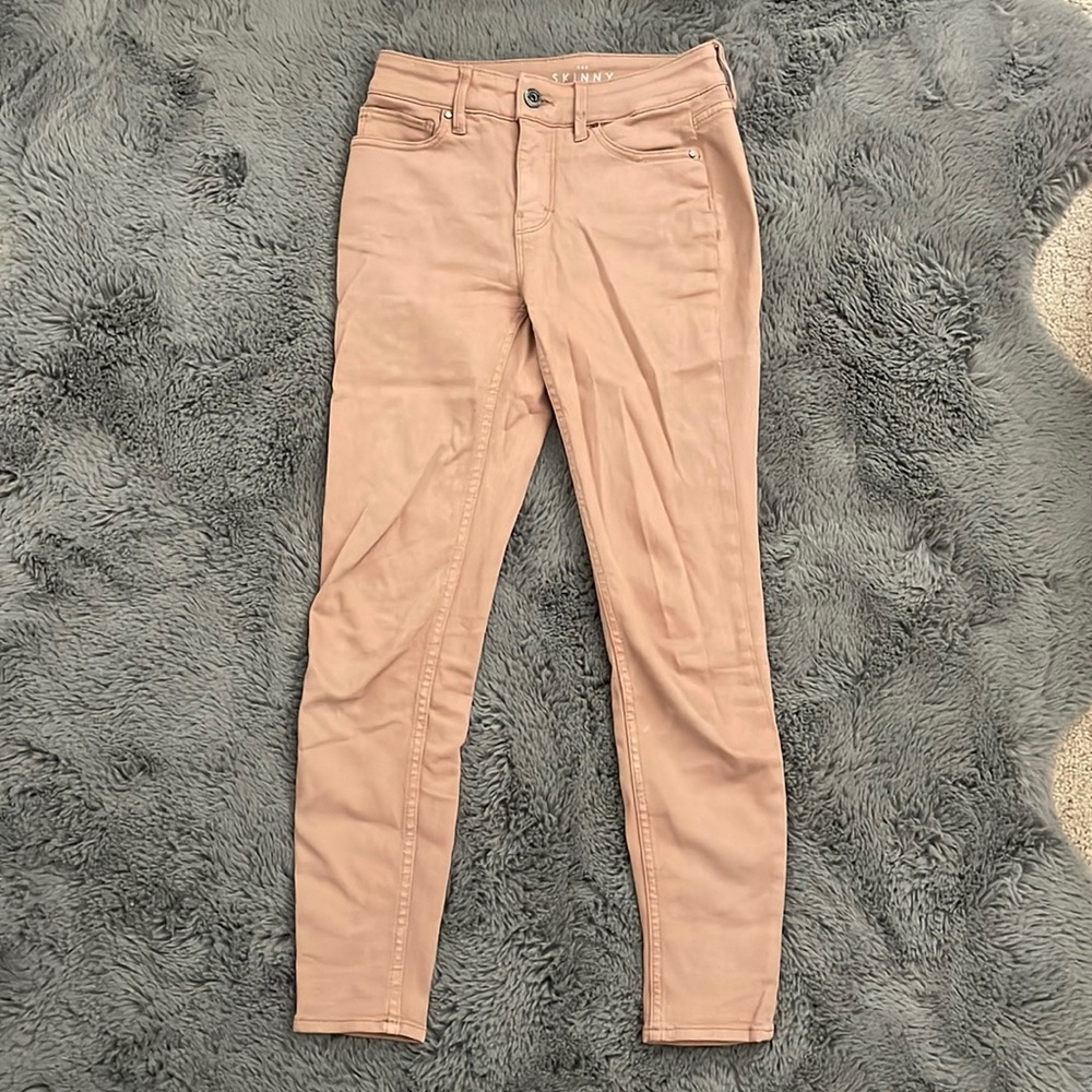 WHBM Dusty Rose Skinny Ankle Jeans